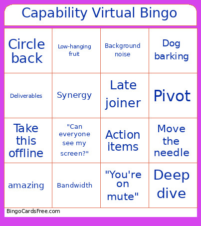 Capability Virtual Bingo Card