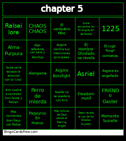 CAPITULO 5 Bingo Card