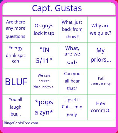 Capt. Gustas  Bingo