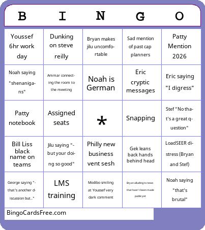 Card 1 Bingo