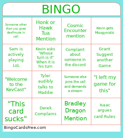 Game Bingo Card