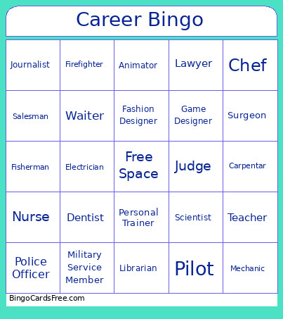 Career Bingo Card