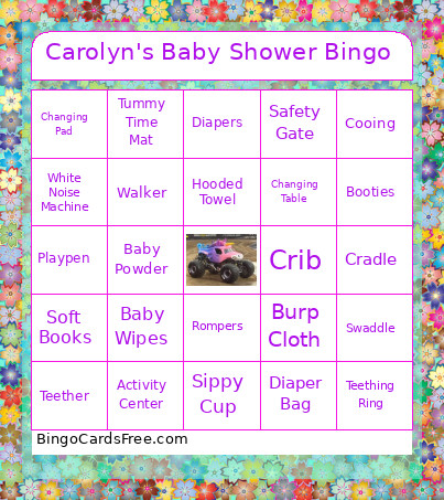 Carolyn's Baby Shower Bingo Card