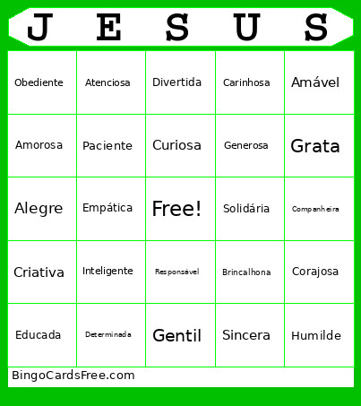 Cartão Bingo Card