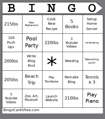 Cart12345 Bingo Card