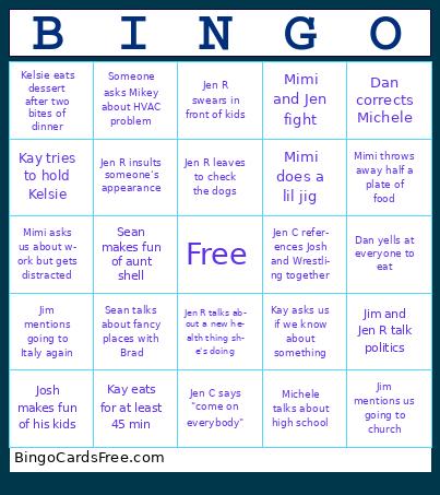 Carter Party Bingo