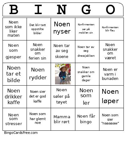 Casper Bingo Card