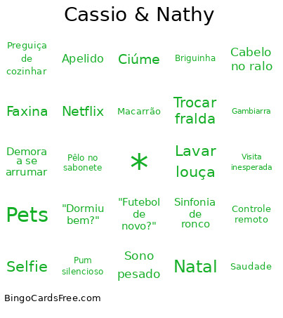 Cassio & Nathy Bingo Card