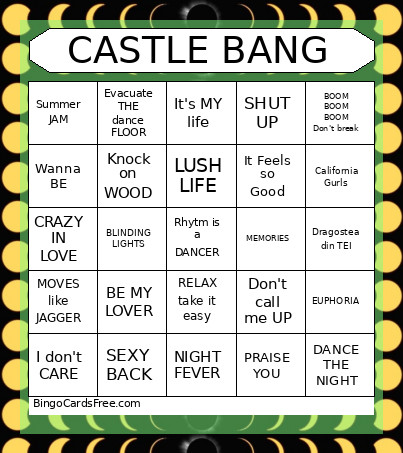 CASTLE BANG Bingo Card