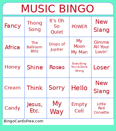 Castro’s Bingo Card