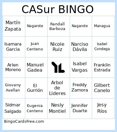 CASur Bingo Card