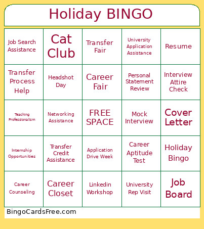 CAT Club Holiday Bingo Card 2