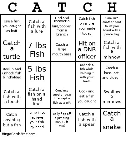 Catch Bingo Card