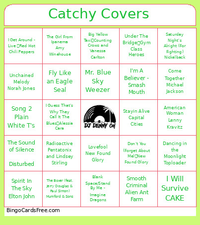 Catchy Covers Bingo Card