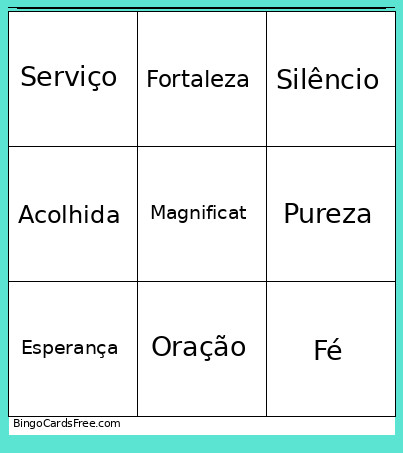 Catequese Bingo Card