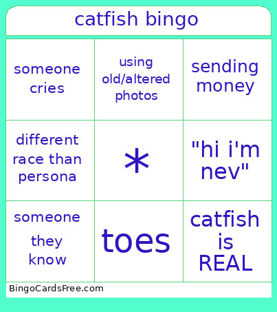 Catfish Bingo Card