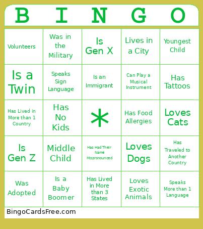 CB Inclusive Bingo Card
