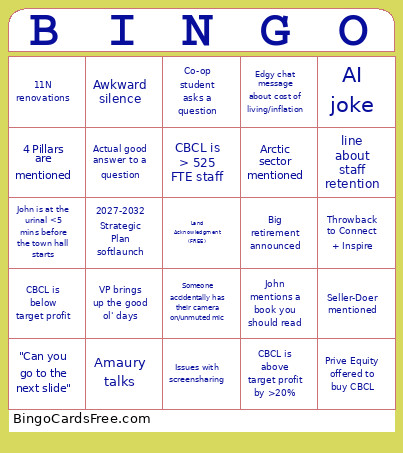 CBCL-O Bingo Card