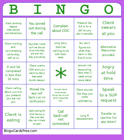 CC Bingo Card