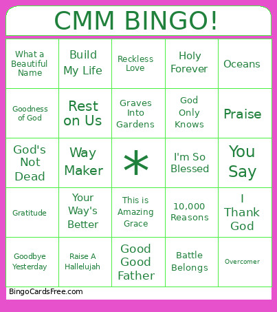 CCM ! Bingo Card
