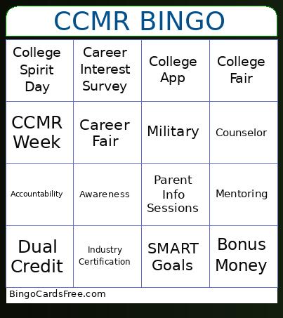 CCMR Bingo Card