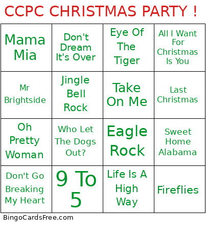CCPC CHRISTMAS PARTY ! Bingo Card