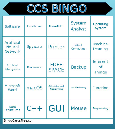 CCS Bingo Card