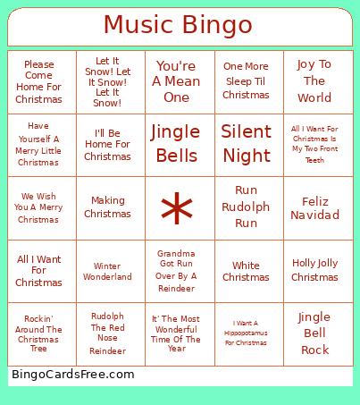 CCS Music Bingo