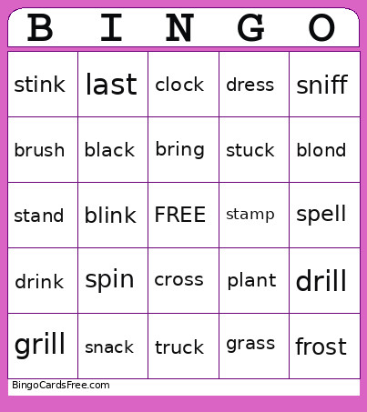 Ccvcc Bingo Card