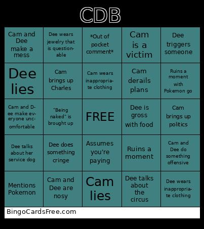 CDB Bingo Cards Free Pdf Printable Game, Title: CDB