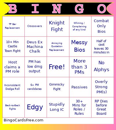 CDRP Hosted RP Bingo