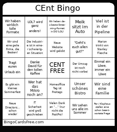 CEnt Bingo