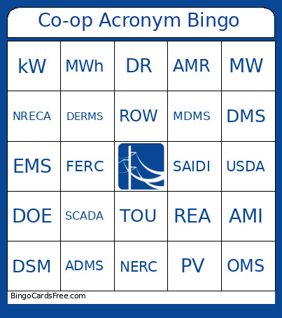 Central Summit Acronym Bingo Card