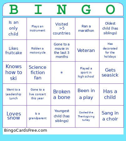 CES Holiday Bingo Card