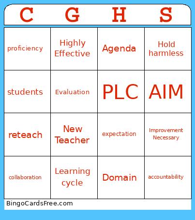 CGHS Bingo Card
