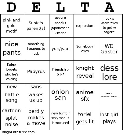 Ch. 5 Bingo Card