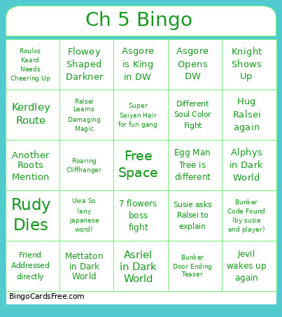 Ch 5 Bingo Card