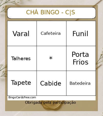 CHÁ - C|S Bingo Card