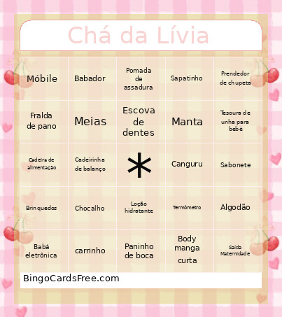 Chá Da Lívia Bingo Card