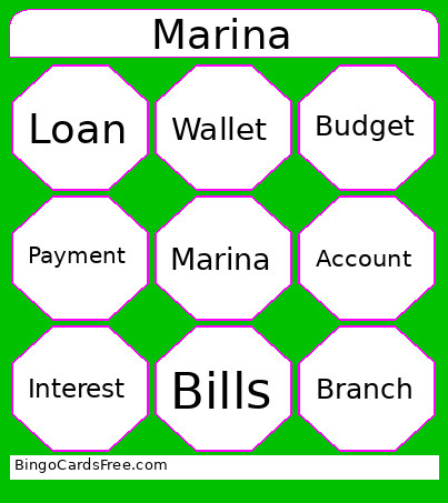 Chá Da Marina Bingo Card