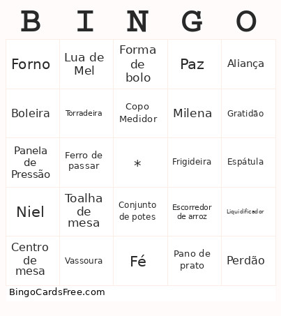Chá da Milena e Niel Bingo Cards