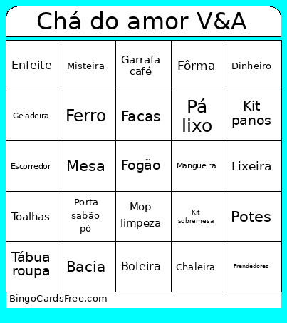 Chá Da Vitória E Antônio Marcos Bingo Card