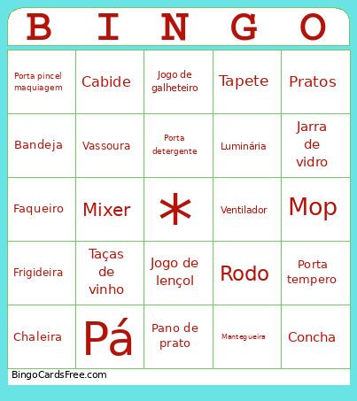 Chá De Casa Nova Bingo Card 2