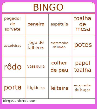 CHÁ DE COZINHA Bingo Card
