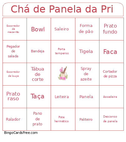 Chá De Panela Da Pri Bingo Card