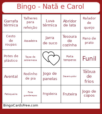 Chá De Panela - Natã E Carol Bingo Card