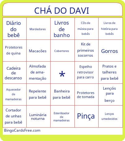 Chá do davi Bingo