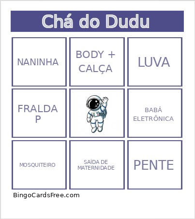 Chá Do Dudu Bingo Card