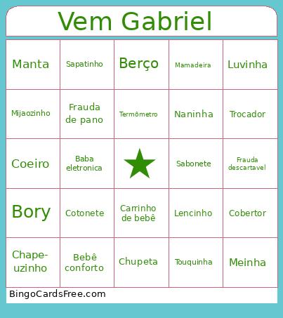 Chá do Gabriel  Bingo