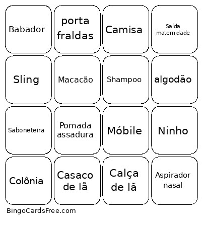 Chá Eduardo Bingo Card